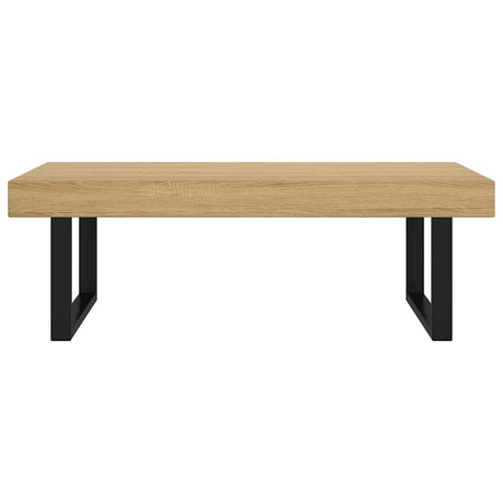 Vidaxl salontafel 120x60x40 cm mdf en ijzer lichtbruin en zwart