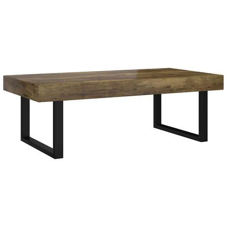 Vidaxl salontafel 120x60x40 cm mdf en ijzer donkerbruin en zwart