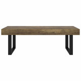 Vidaxl salontafel 120x60x40 cm mdf en ijzer donkerbruin en zwart