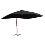 Vidaxl Floating Parasol s dřevěným pólem 400x300 cm černá