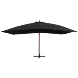 Vidaxl Floating Parasol s dřevěným pólem 400x300 cm černá