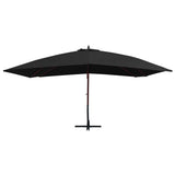 Vidaxl schwimmend Parasol mit Holzstange 400x300 cm schwarz