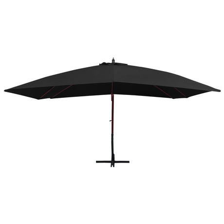 Vidaxl schwimmend Parasol mit Holzstange 400x300 cm schwarz