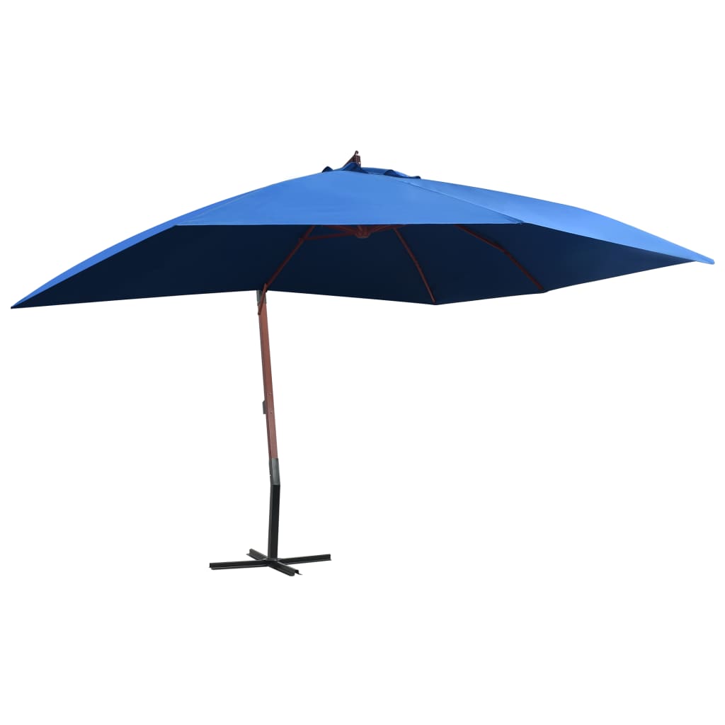 Vidaxl flytende parasol med trepol 400x300 cm blå