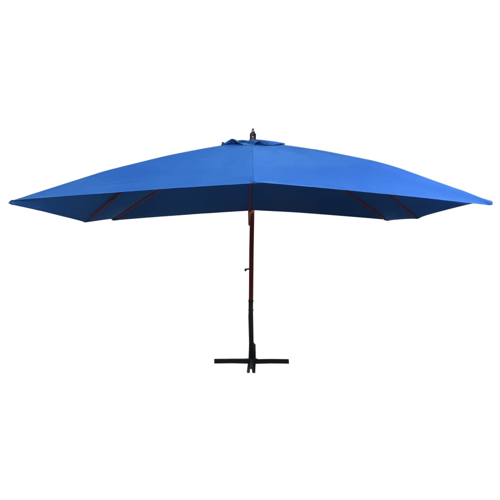 Vidaxl plovoucí parasol s dřevěným pólem 400x300 cm modrá