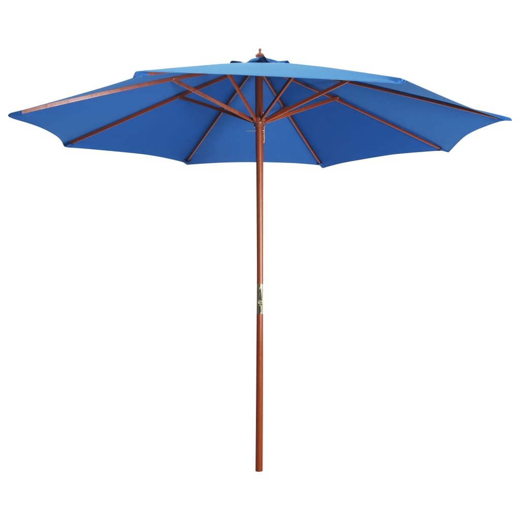 Bidaxl -parasol med trästol 300x258 cm blå