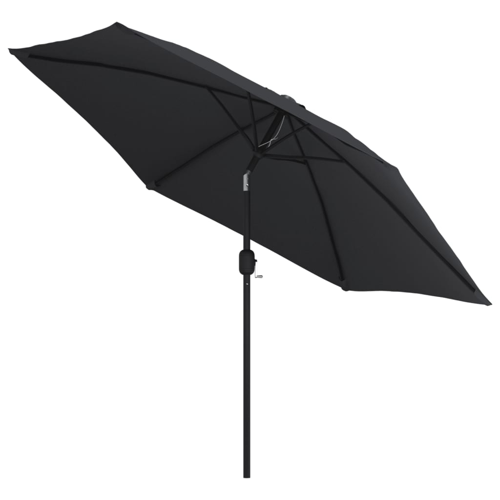 Vidaxl -parasol med metallstang 300 cm svart