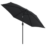 Vidaxl -parasol med metalstang 300 cm sort