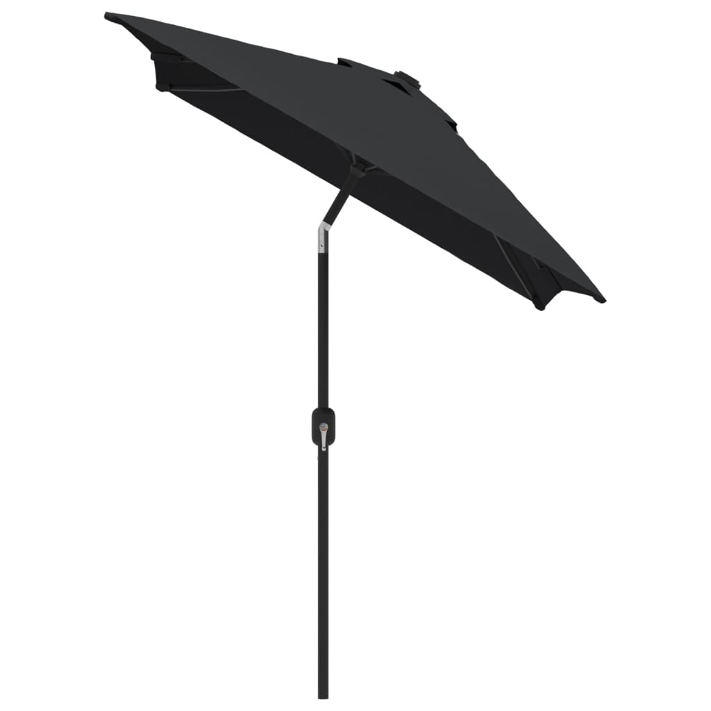 Vidaxl -parasol med metalstang 300x200 cm sort