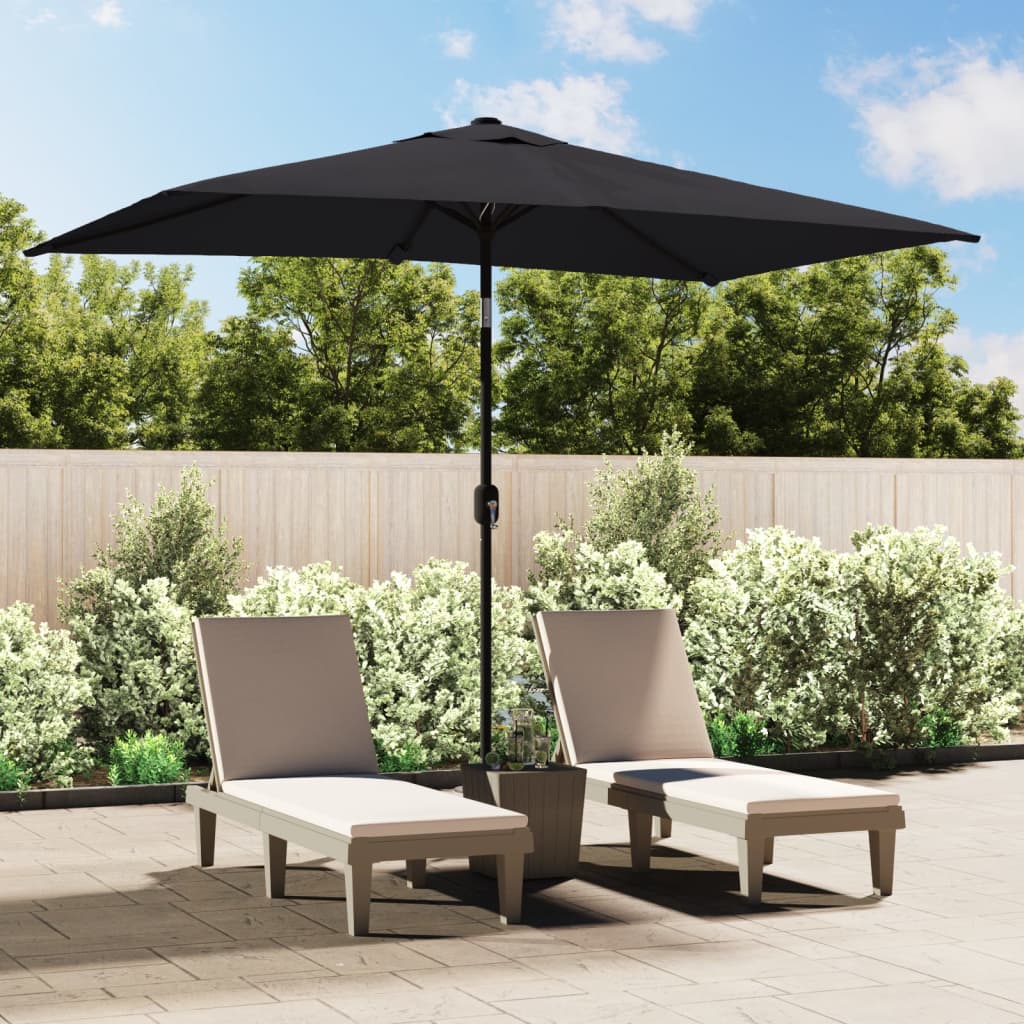 Vidaxl Parasol con palo metallico 300x200 cm nero