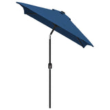 Vidaxl Parasol con palo metallico 300x200 cm blu azzurro