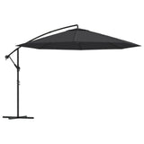 Vidaxl -schwimmendes Parasol mit Aluminiumpol 350 cm Schwarz