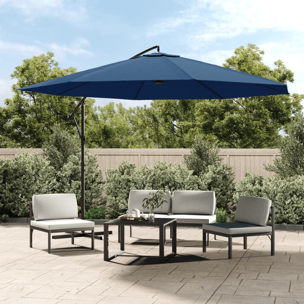 Vidaxl Parasol flottant avec poteau en aluminium 350 cm bleu