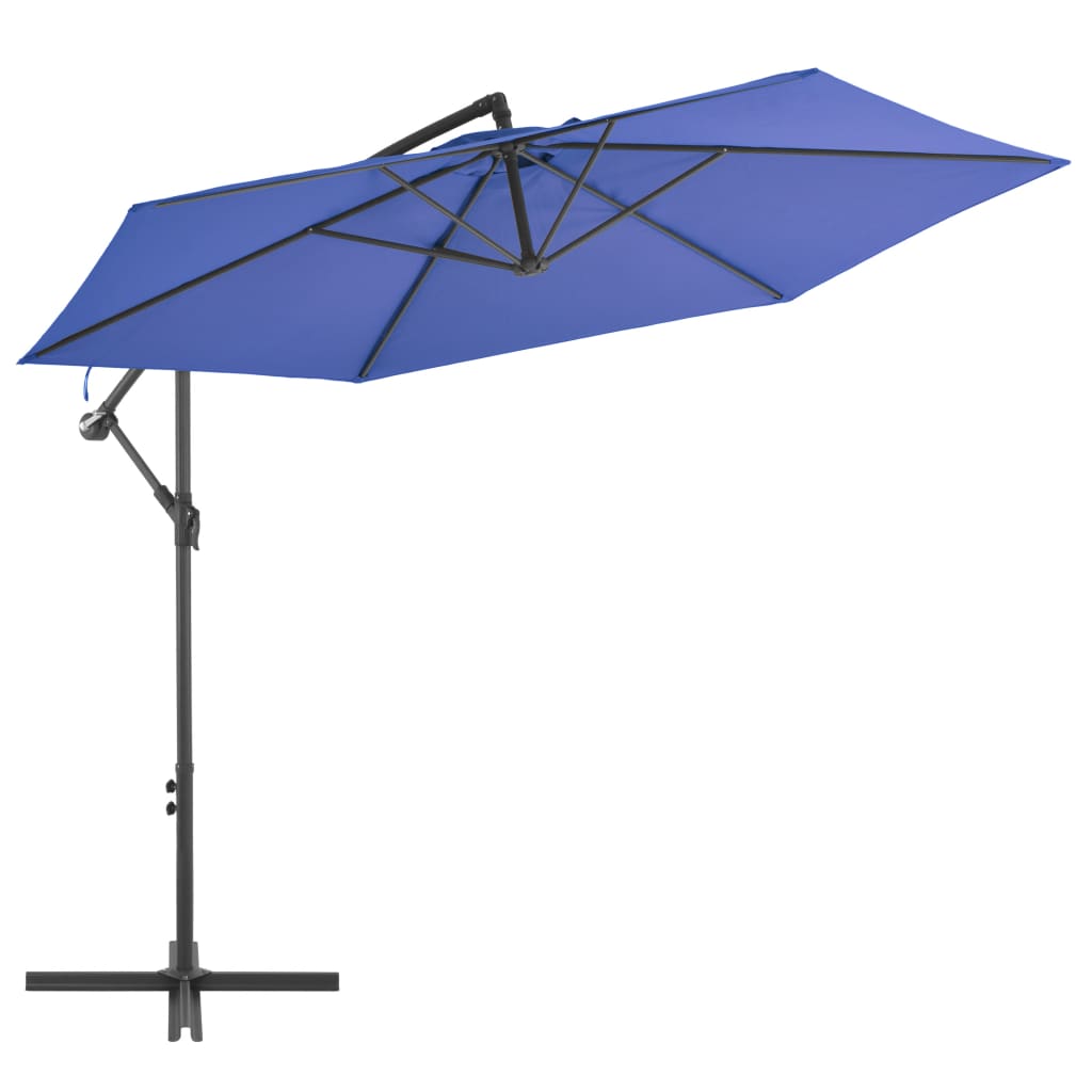 Vidaxl zweefparasol met aluminium paal 300 cm blauw