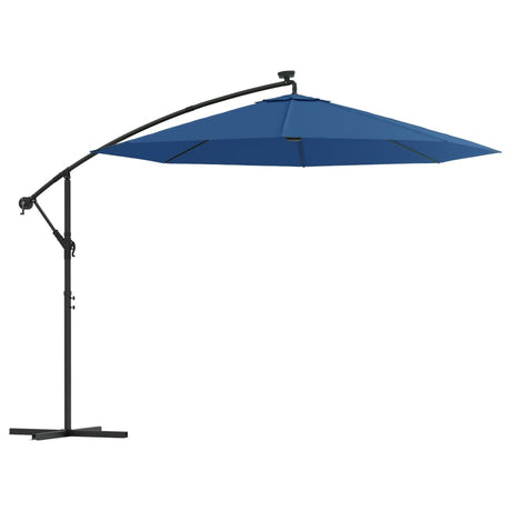 Vidaxl pływający parasol z LED i stalowym biegunem 300 cm Azure Blue