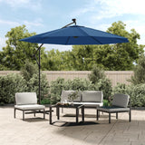 Vidaxl -schwimmendes Parasol mit LED und Stahlpol 300 cm Azurblau