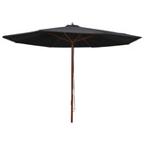 Vidaxl Parasol mit Holzstange 350 cm schwarz