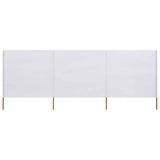 Vidaxl Windschutzscheibe 3 Paneele 400x80 cm Stoff Sand weiß