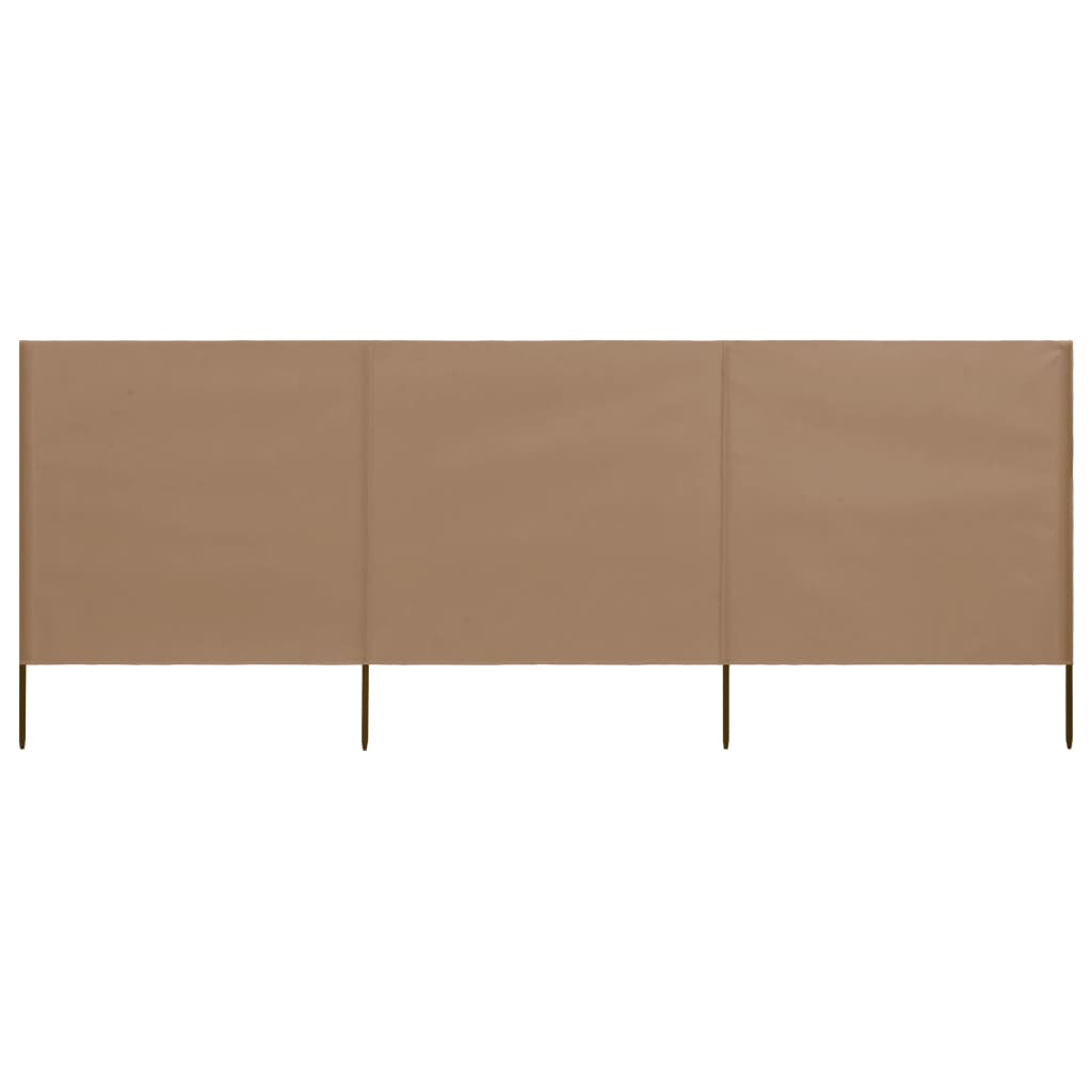 VidaXL Windshield 3 panels 400x80 cm Fabric Taupe