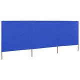 Vidaxl Windshield 3 Panels 400x80 cm Stoff Azure Blue