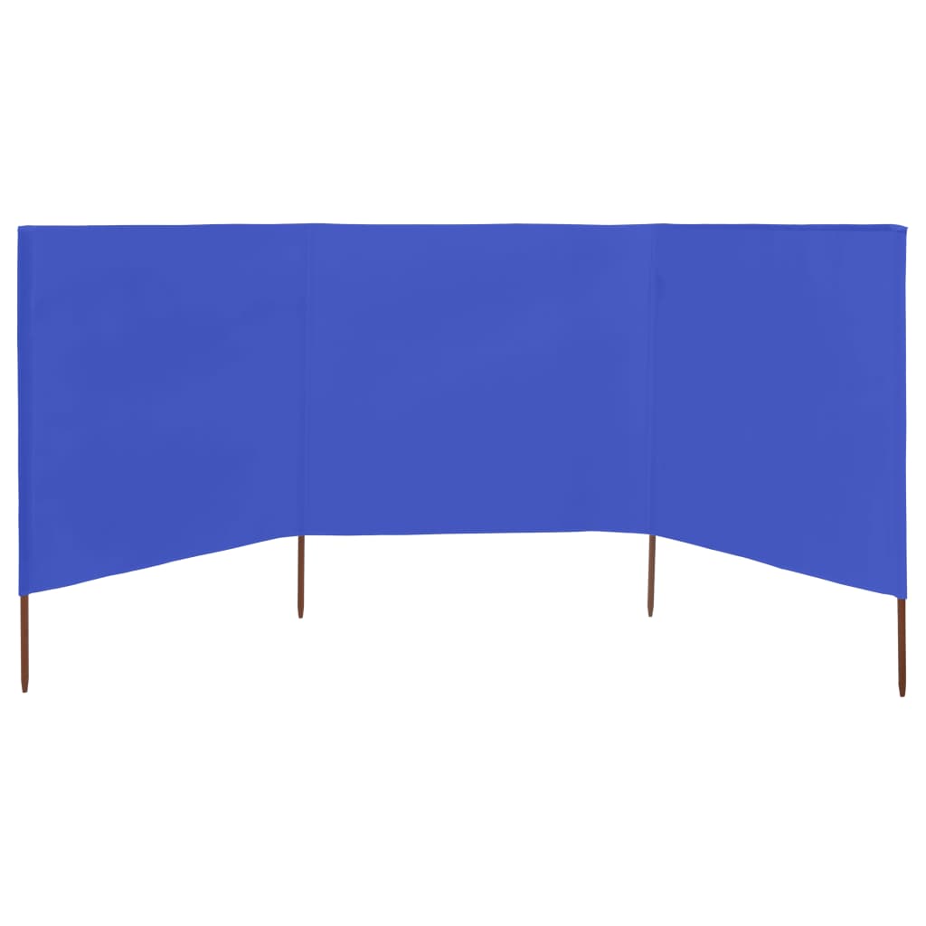 Vidaxl Windshield 3 Panels 400x80 cm Stoff Azure Blue