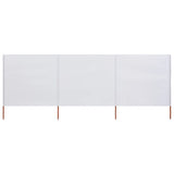 Vidaxl Windschutzscheibe 3 Paneele 400x160 cm Stoff Sand Weiß