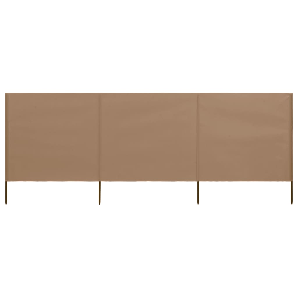 Vidaxl čelní sklo 3 panely 400x160 cm tkanina taupe