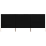 Vidaxl Windschutzscheibe 3 Paneele 400x160 cm Stoff schwarz