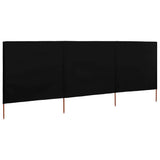 VIDAXL SHERSHIELD 3 PANELE 400X160 CM Black