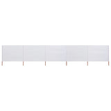 Pare-brise Vidaxl 5 panneaux 600x80 cm Sable de tissu blanc