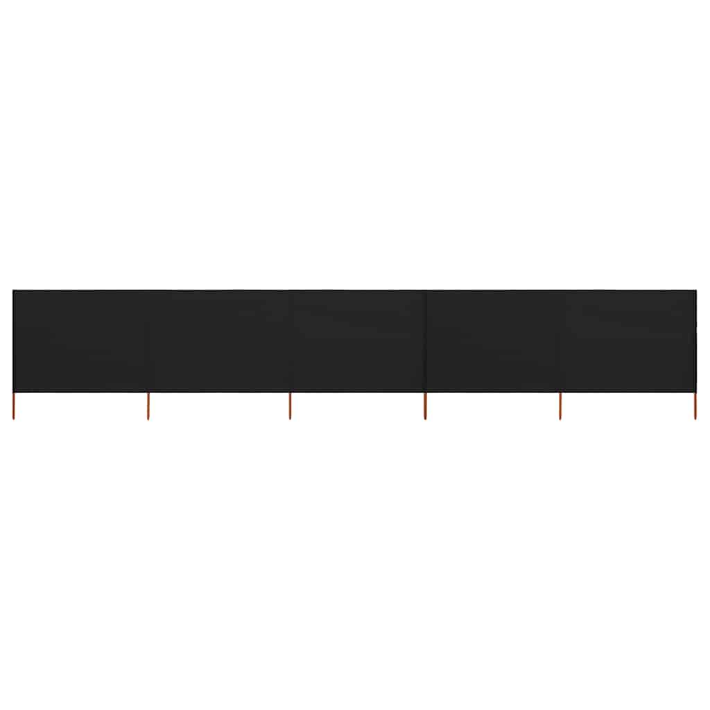 Vidaxl Windschutzscheibe 5 Paneele 600x80 cm Stoff schwarz