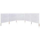 Vidaxl Windschutzscheibe 5 Paneele 600x120 cm Stoff Sand weiß