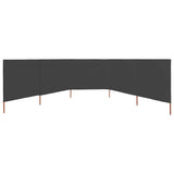 Vidaxl Windschutzscheibe 5 Paneele 600x120 cm Stoffanthrazit