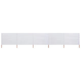 Pare-brise Vidaxl 5 panneaux 600x160 cm Sable de tissu blanc