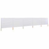 Vidaxl Windschutzscheibe 5 Paneele 600x160 cm Stoff Sand weiß