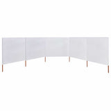 Vidaxl Windschutzscheibe 5 Paneele 600x160 cm Stoff Sand weiß