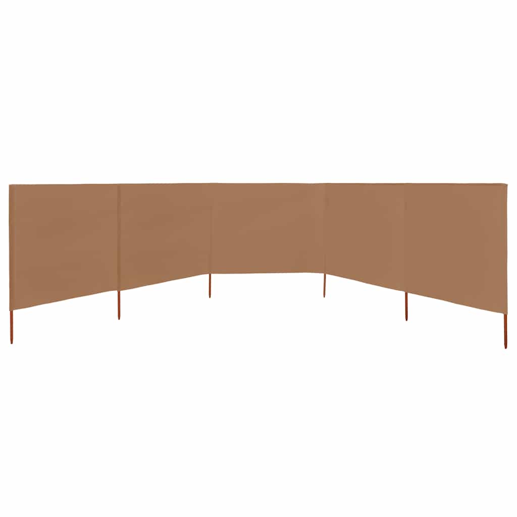Vidaxl Windschutzscheibe 5 Paneele 600x160 cm Stofftaupe