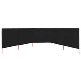 Vidaxl Windschutzscheibe 5 Paneele 600x160 cm Stoff schwarz