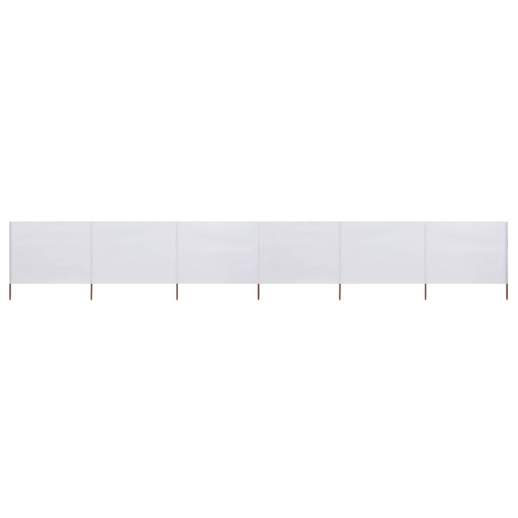 Pare-brise Vidaxl 6 panneaux 800x120 cm Sable de tissu blanc