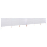 Pare-brise Vidaxl 6 panneaux 800x120 cm Sable de tissu blanc