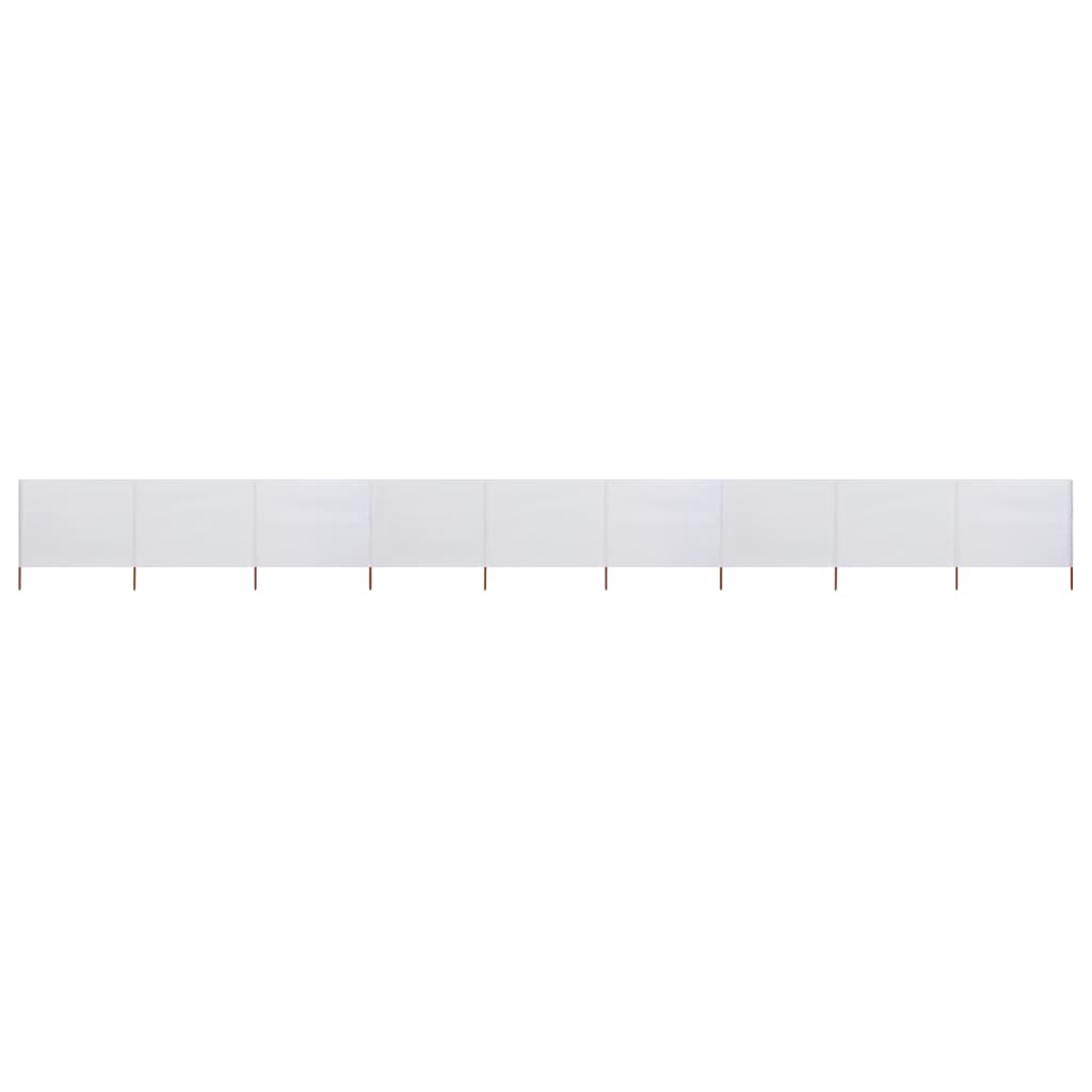 Pare-brise Vidaxl 9 panneaux 1200x80 cm Sable de tissu blanc