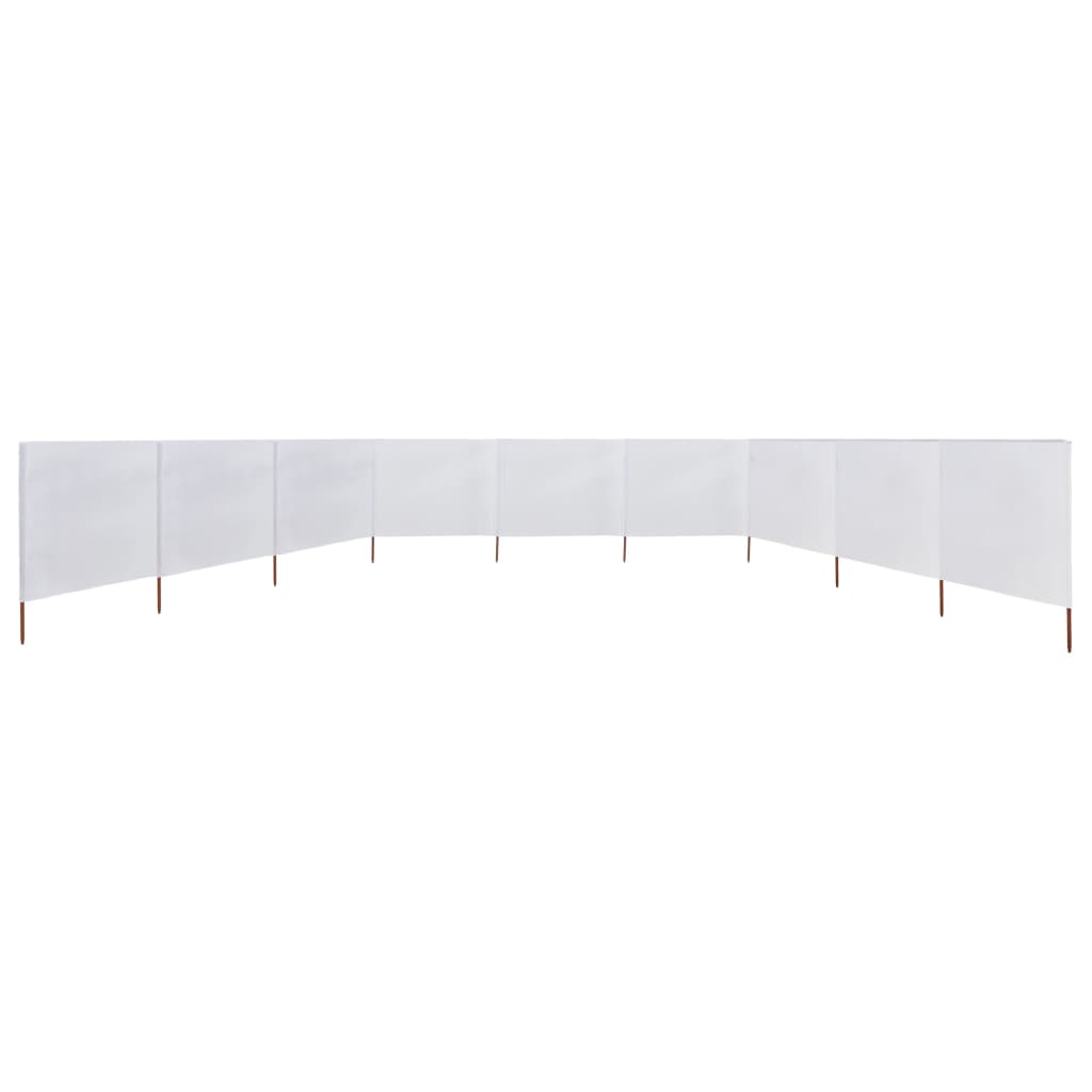 Pare-brise Vidaxl 9 panneaux 1200x80 cm Sable de tissu blanc