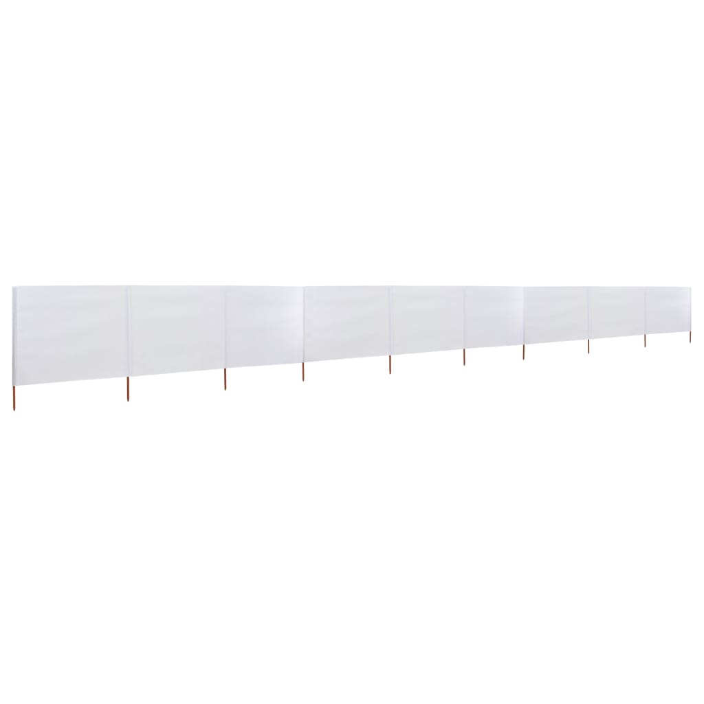 Pare-brise Vidaxl 9 panneaux 1200x160 cm Sable de tissu blanc