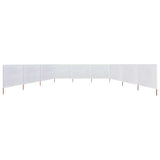 Vidaxl Windschutzscheibe 9 Paneele 1200x160 cm Stoff Sand Weiß