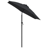 Vidaxl Parasol 200x224 cm aluminiowy czarny