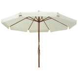 Parasol vidaxl avec poteau en bois 330 cm sableux blanc