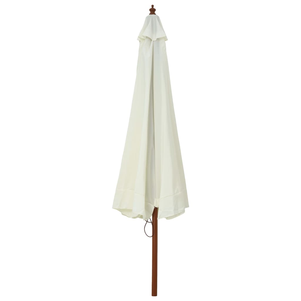 Vidaxl -parasol med trepol 330 cm sandhvit