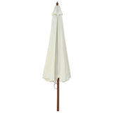 Parasol vidaxl avec poteau en bois 330 cm sableux blanc