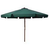 Vidaxl -parasol med trästol 330 cm grön