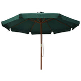Vidaxl -Parasol mit Holzstange 330 cm Grün